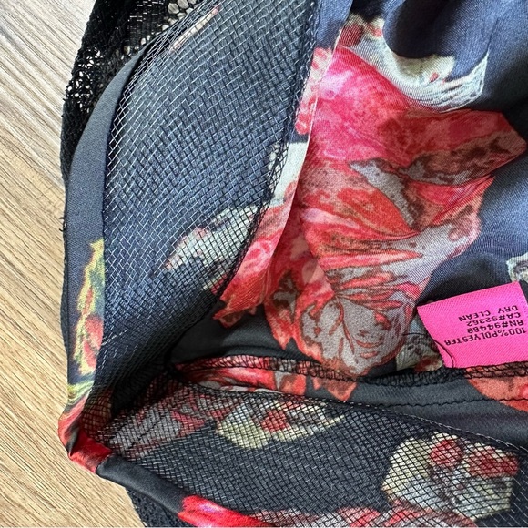 Betsey Johnson 10 Dress Floral Polka Dot Retro Rose Fit & Flare Mini Mesh Lace - Picture 8 of 11